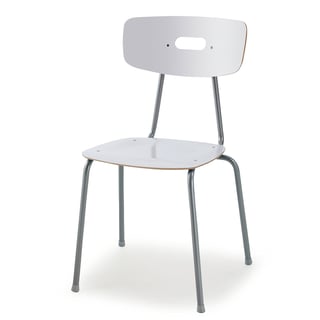 Krzesło do stołówki AVE, 440 mm, biały