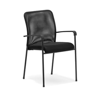 Krzesło konferencyjne HALIFAX, oparcie z siatki, czarny, czarny