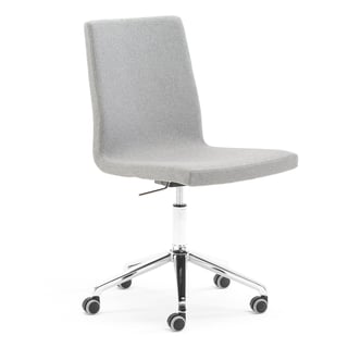 Mobile conference chair with active seat PERRY, light grey fabric