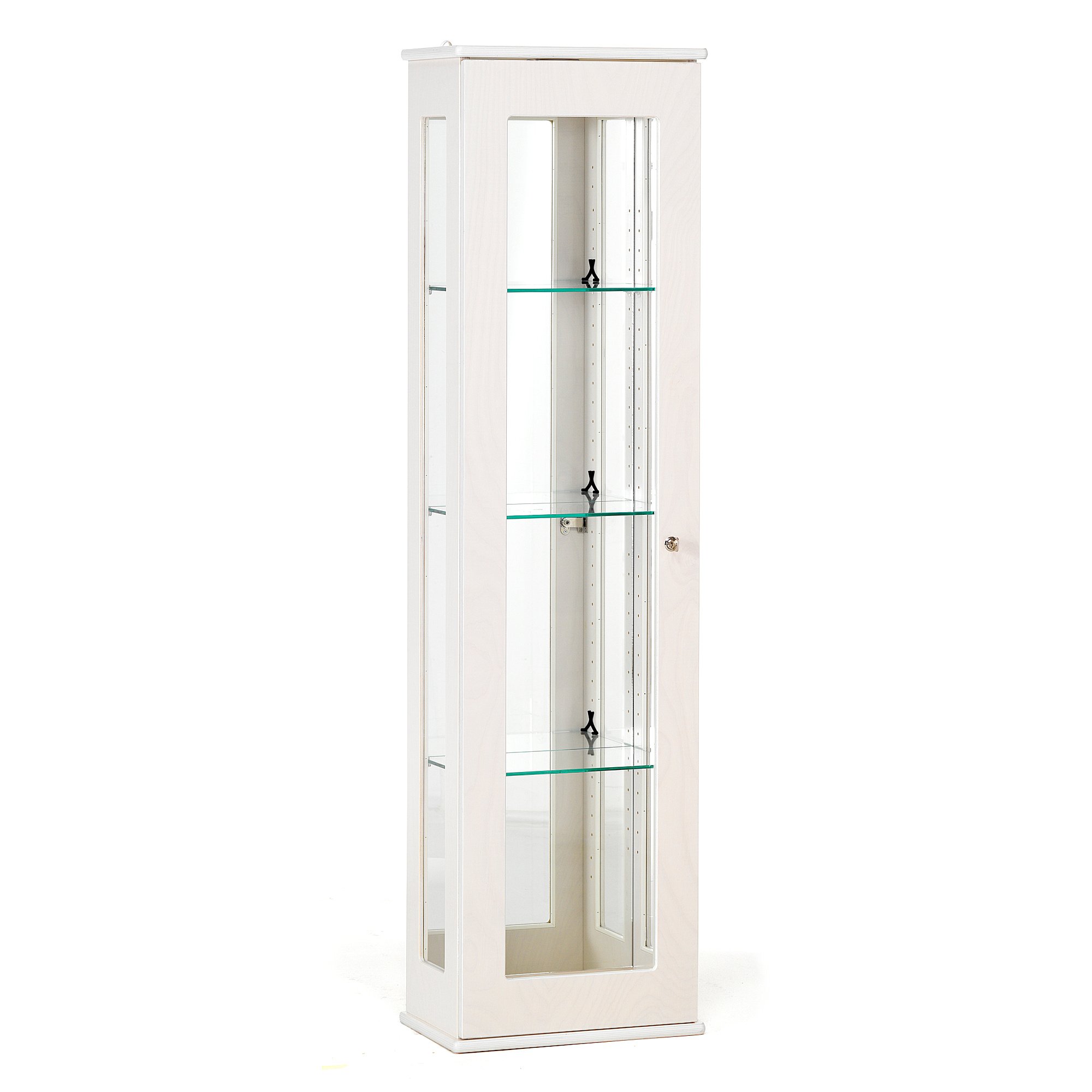 White glass online display cabinet