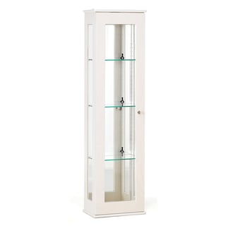 Glass display cabinet STARE, 450x260x1550 mm, white frame