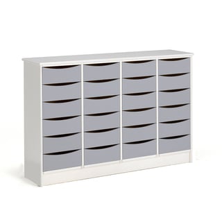 Drawer unit BJÖRKAVI, 24 drawers, 1520x400x980 mm, white, grey