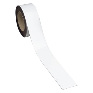 Magnetic easy wipe racking strip, 50 mm x 10 m, white