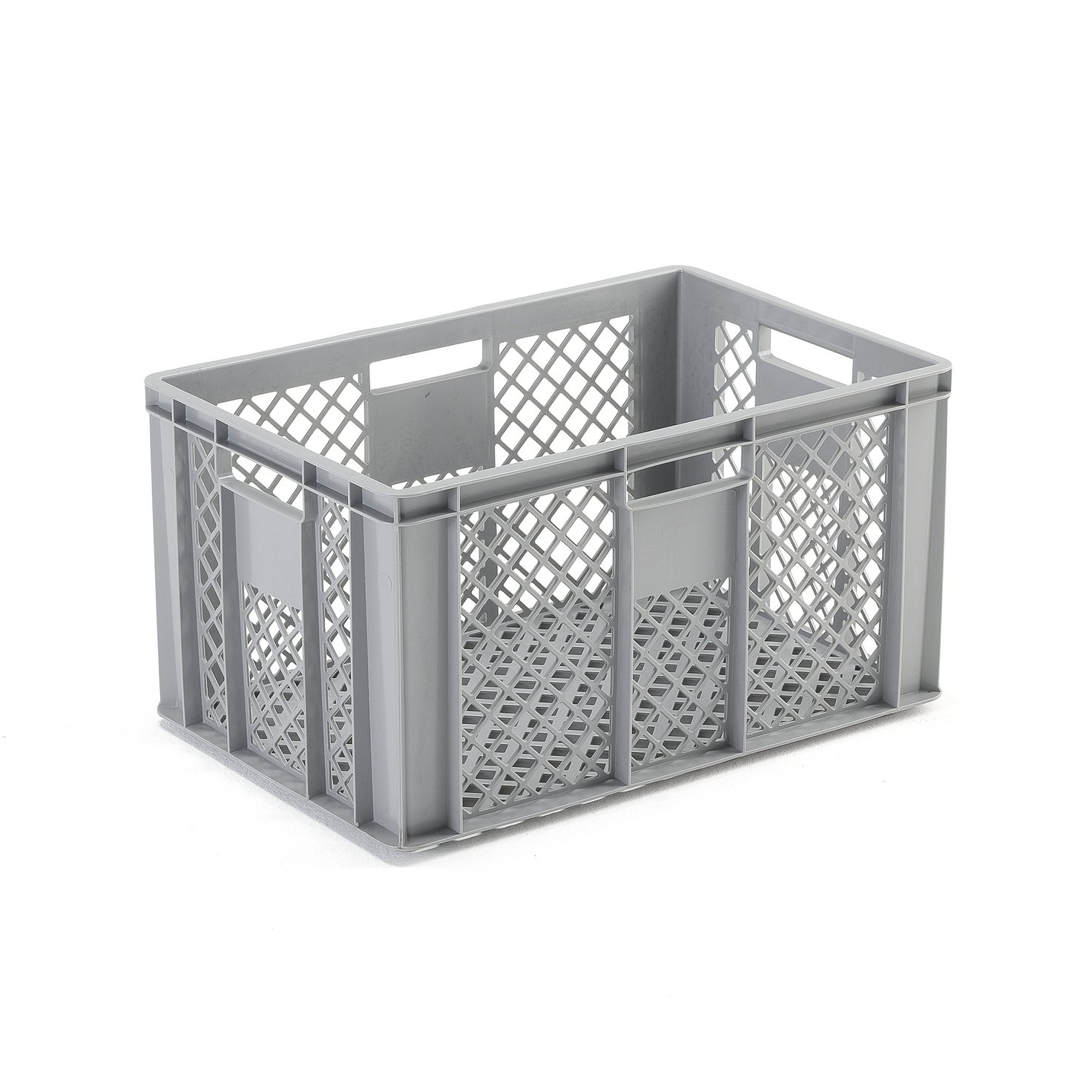 Perforated plastic crate WATTS, grey, 600x400x320 mm AJ Products