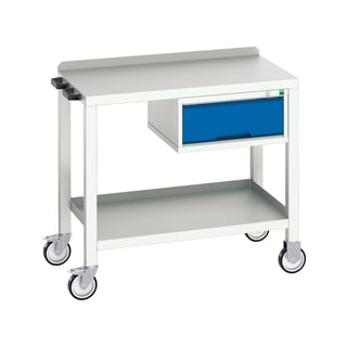 Mobile workbench with drawer BOTT®, 250 kg load, 1000x600x910 mm, steel