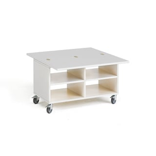 Play table with storage MINNA, 4 comps, 800x450x530 mm, white