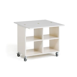 Play table with storage MINNA, 4 comps, 800x450x730 mm, white