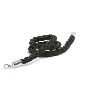Barrier system, rope, 1500 mm, black, stainless steel