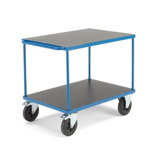 Table trolley TRANSFER, 1000x700 mm, rubber wheels, with brakes