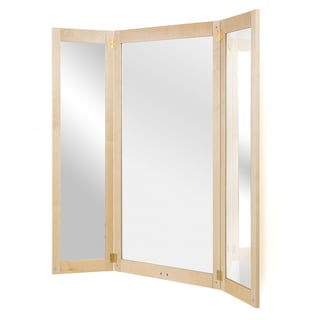 Zrcadlo, třídílné, březový rám, 670x1320 mm