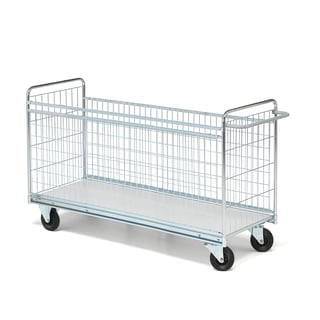 Wire mesh distribution trolley CARRIER, 1790x650x1030 mm