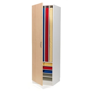 Mattress storage cabinet, 600x600x2100 mm, L/H, white, birch