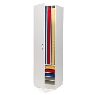Mattress storage cabinet, 600x600x2100 mm, L/H, white, white