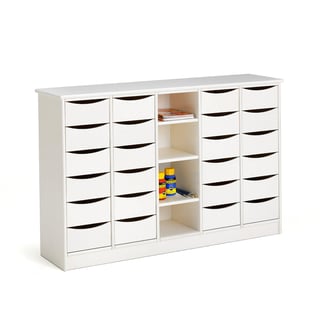 Drawer unit BJÖRKAVI, 24 drawers, 4 comps, 1520x400x980 mm, white, white