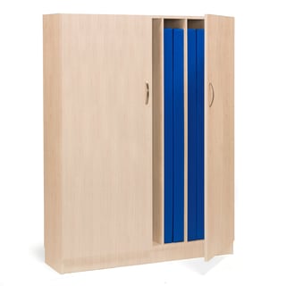 Storage cabinet for foldable mattresses, 1200x340x1585 mm, white, birch