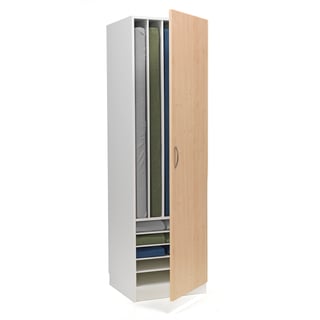 Mattress storage cabinet, 600x600x2100 mm, R/H, white, birch