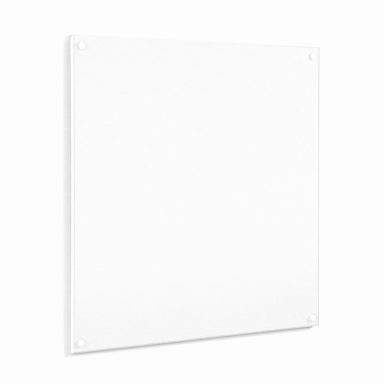 Frameless whiteboard, 1176x1176 mm, white edging | AJ Products