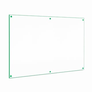 Frameless whiteboard, 2379x1176 mm, green edging