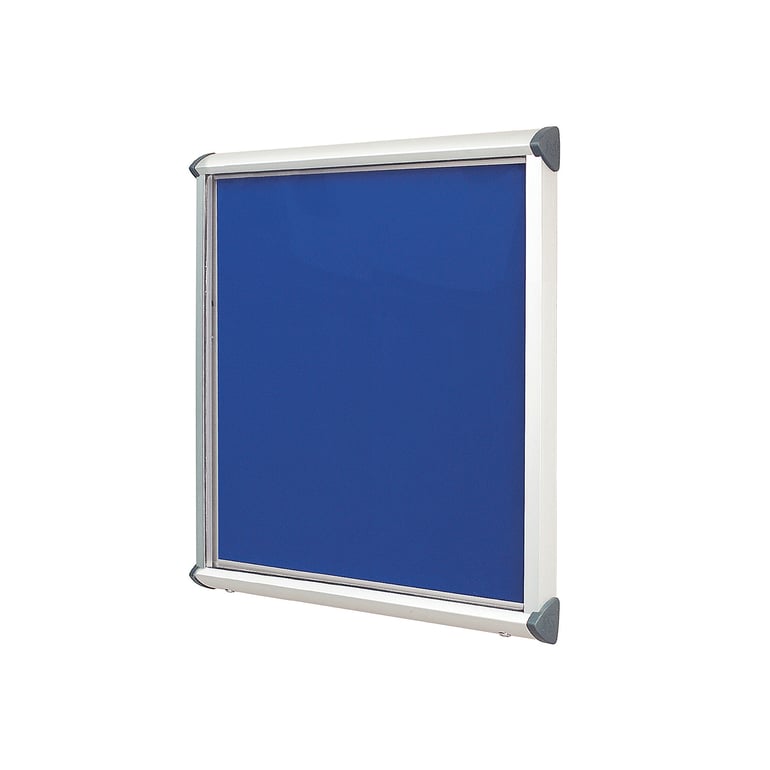 Outdoor notice board SHIELD, 1050x1012 mm, royal blue | AJ Products