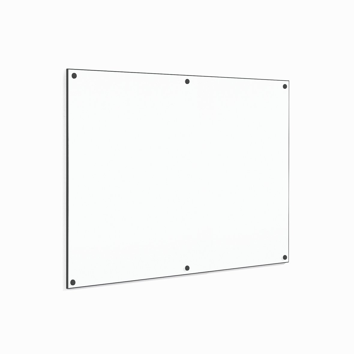Frameless whiteboard, 1779x1176 mm, black edging AJ Products