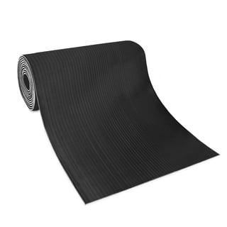 Wide ribbed matting, 1200x10000x6 mm, black