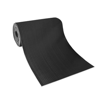 Wide ribbed matting, 900x10000x6 mm, black