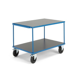Table trolley TRANSFER, 1200x800 mm, rubber wheels, with brakes