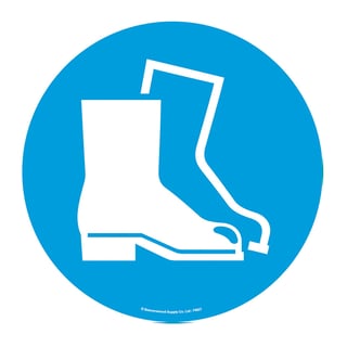 Graphic floor sign, Protective footwear, symbol only
