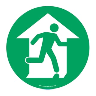 Graphic floor sign, Fire exit, symbol only