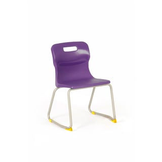 Skid frame plastic chair, H 350 mm, purple