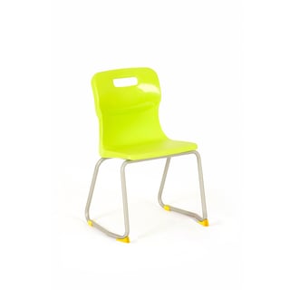 Skid frame plastic chair, H 380 mm, lime green