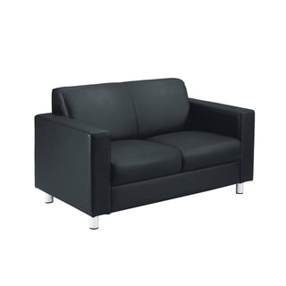 Reception sofa ICEBERG, black leather