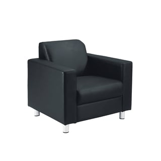 Reception armchair ICEBERG, black leather
