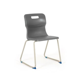 Skid frame plastic chair, H 430 mm, charcoal