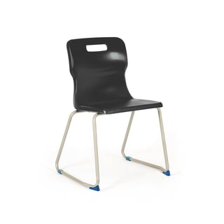 Skid frame plastic chair, H 430 mm, black