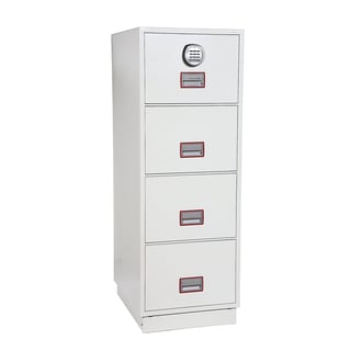 Fireproof filing cabinet, electronic, 4 drawers, 1405x525x675 mm