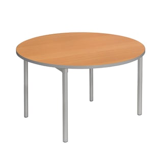 Dining table ENVIRO, round, Ø 1200x710 mm, beech, silver