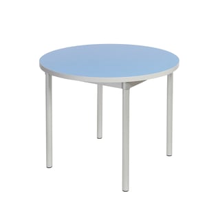 Dining table ENVIRO, round, Ø 900x710 mm, light blue, silver