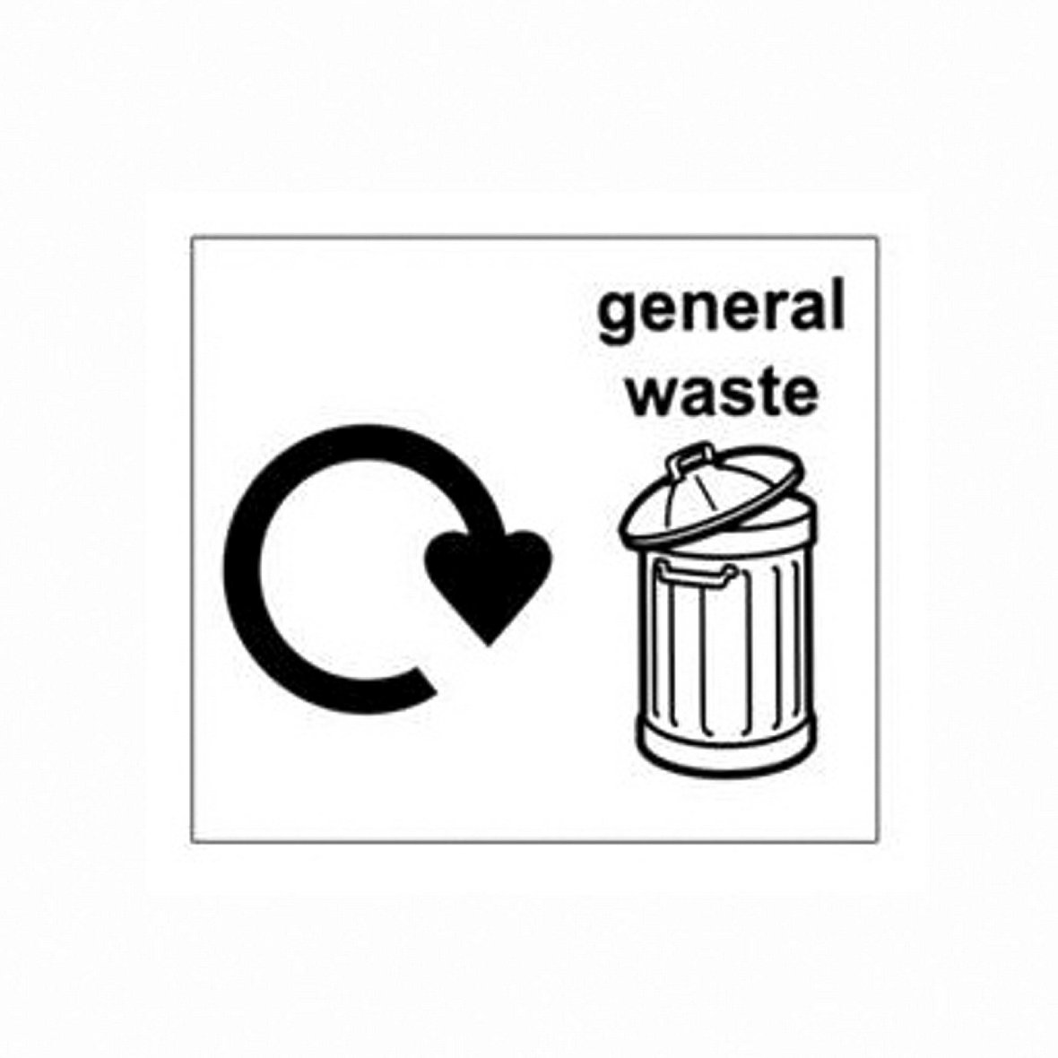 Recycling sticker, general, 150x130 mm, white | AJ Products