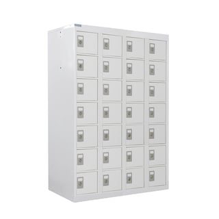 Personal effects locker, 28 comps, 1285x900x380 mm, light grey