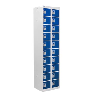 Personal effects locker, 20 comps, 1800x450x380 mm, blue