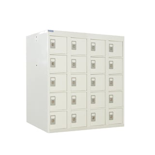 Personal effects locker, 20 comps, 940x900x380 mm, light grey