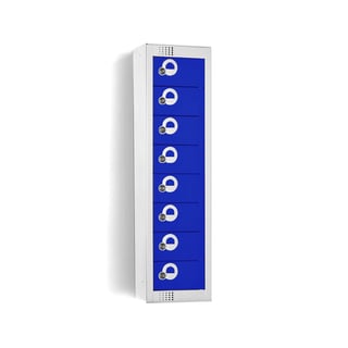 Personal effects locker, 8 door, 920x250x160 mm, dark blue