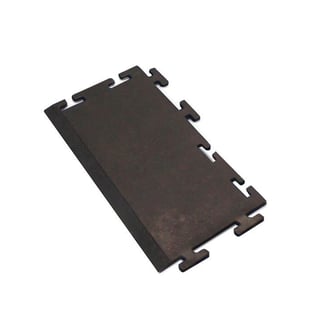 Interlocking rubber gym matting SPORT TILE, straight edging tile, 610x610 mm, black
