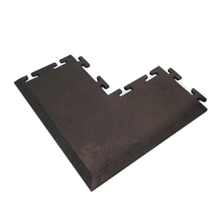 Interlocking rubber gym matting SPORT TILE, corner tile, 610x610 mm, black