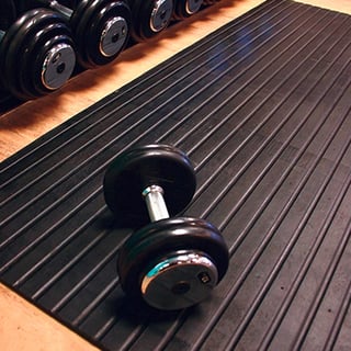 Weight room matting, 1200x1800x12 mm, black