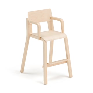 Høy barnestol DANTE, med armlener, H500 mm, bjørk laminat