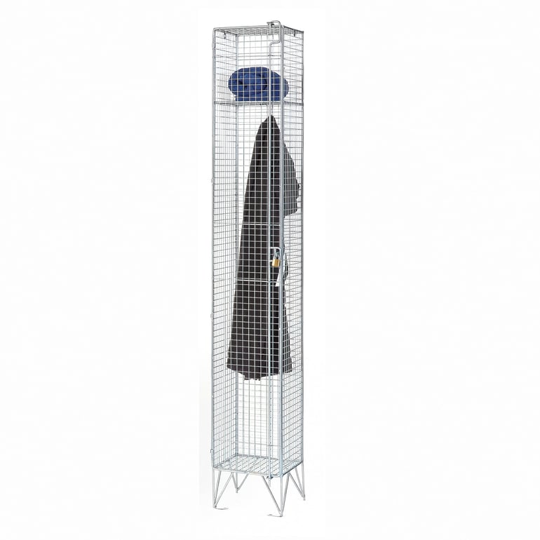 Wire mesh locker, 1 door, 1980x305x305 mm | AJ Products