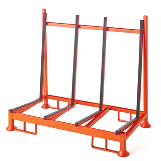 Material rack with rubber, single sided, 1400x770x1270 mm, 1000 kg load