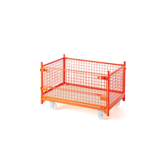 Mobile wire mesh container ATTACH, internal H 500 mm, 750 kg